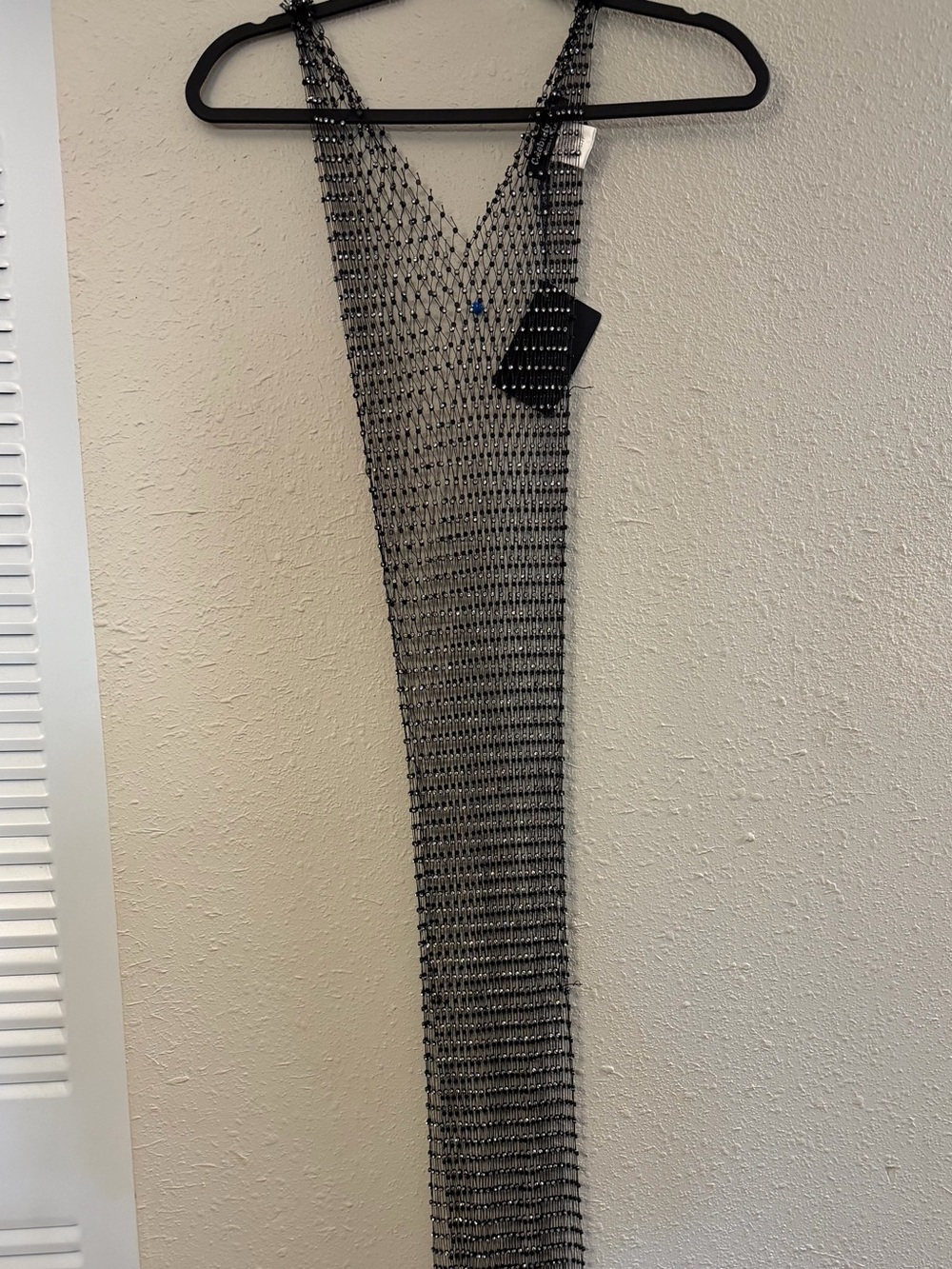 Hera Collection Silver Metallic Knit Maxi Skirt